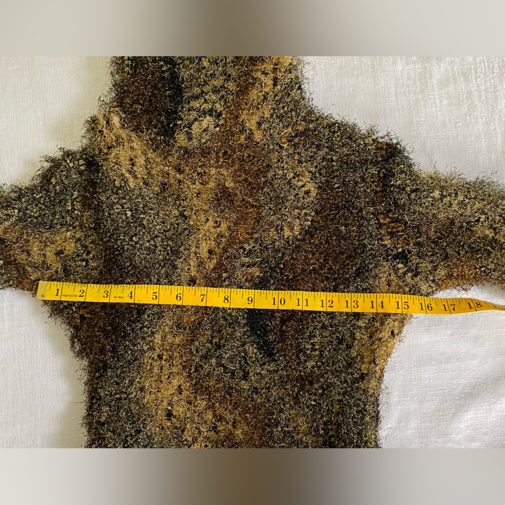 Vintage Cache Fuzzy Animal Pattern Cropped Sweater - image 3